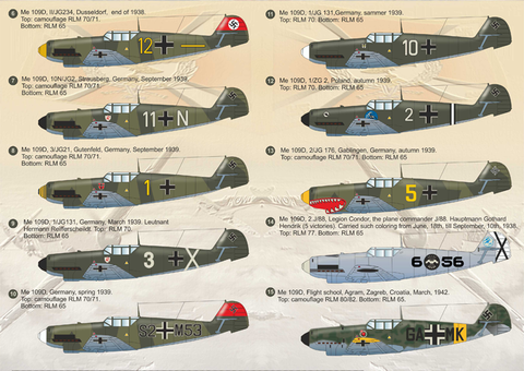 Print Scale 144-015 1/144 Messerschmitt Bf 109 D 144-015 Scale 1/144