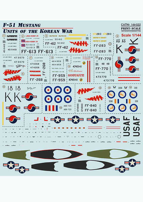 Print Scale 144-022 1/144 F-51 Mustang. Units of the Korean War 144-022 Scale 1/144