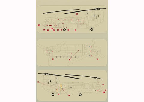 Print Scale 32-007 1/32 CH-47 Chinook 32-007 Part 1 Scale 1/32 -1/35 The complete set 1,5 leaf