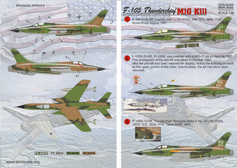 Print Scale 32-009 1/32 F-105 Thunderchief MiG Kill 32-009 Scale 1/32