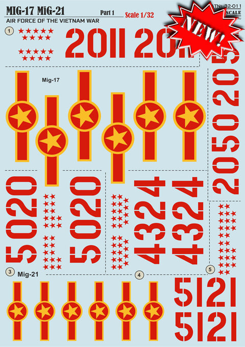 Print Scale 32-011 1/32 MiG-17 MiG-21 Air Force of the Vietnam War Part 1 32-011 Scale 1/32