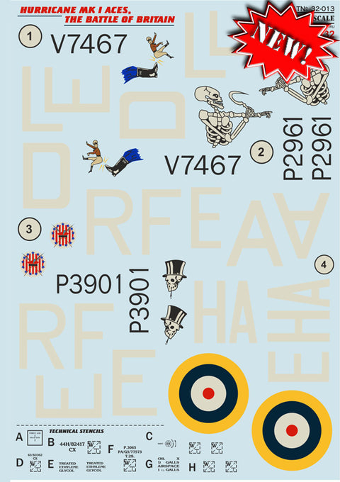 Print Scale 32-013 1/32 Hurricane Mk I Aces The Battle of Britain 32-013 Scale 1/32