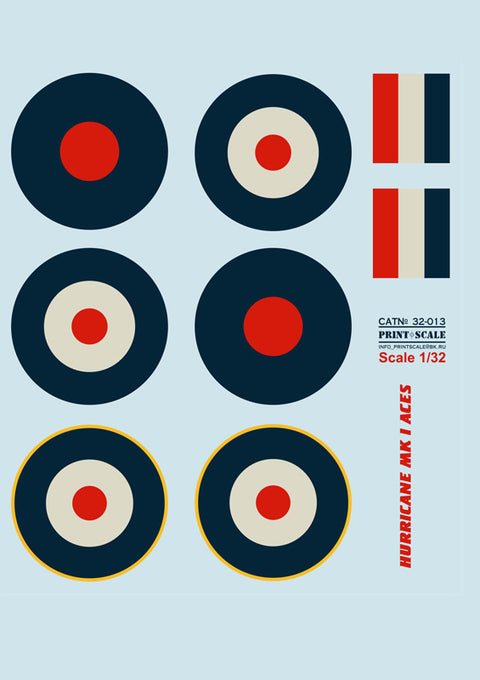 Print Scale 32-013 1/32 Hurricane Mk I Aces The Battle of Britain 32-013 Scale 1/32