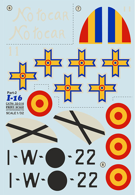 Print Scale 32-016 1/32 Polikarpov I-16 Part 2 32-016 Scale 1/32