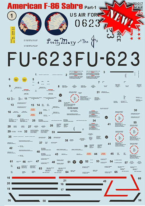 Print Scale 32-017 1/32 American F-86 Sabre Part 1 32-017 Scale 1/32