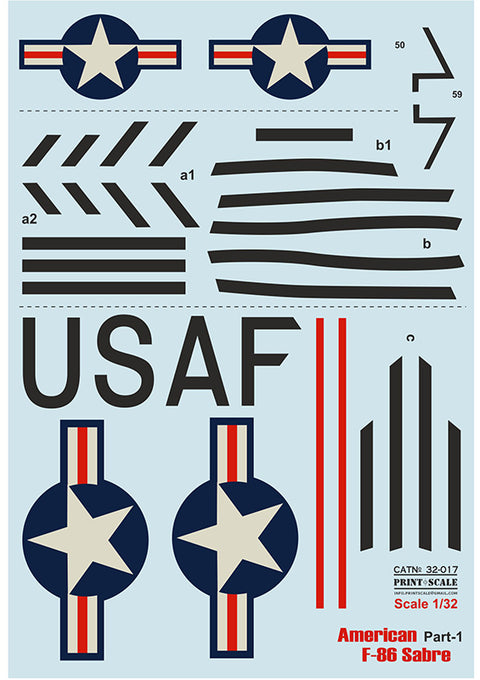 Print Scale 32-017 1/32 American F-86 Sabre Part 1 32-017 Scale 1/32