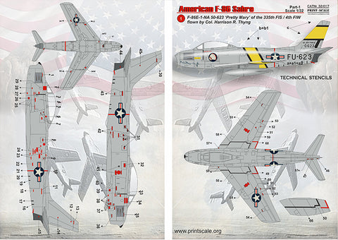 Print Scale 32-017 1/32 American F-86 Sabre Part 1 32-017 Scale 1/32