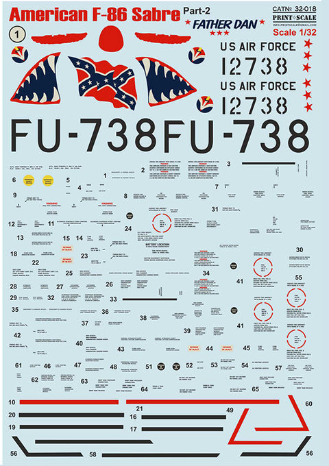 Print Scale 32-018 1/32 American F-86 Sabre Part 2 32-018 Scale 1/32