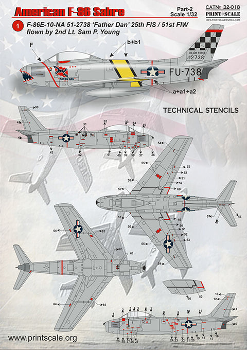 Print Scale 32-018 1/32 American F-86 Sabre Part 2 32-018 Scale 1/32