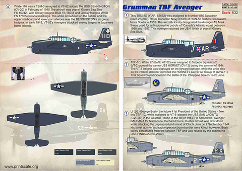 Print Scale 32-022 1/32 Grumman TBF Avenger 32-022 Scale 1/32