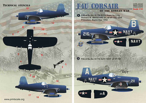 Print Scale 32-023 1/32 F4U Corsair of the Korean War 32-023 Scale 1/32