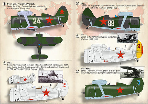 Print Scale 32-025 1/32 Polikarpov I-153 Chaika 32-025 Part 1 Scale 1/32 The complete set 1,5 leaf