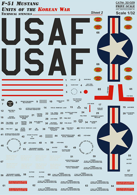 Print Scale 32-029 1/32 F-51 Mustang Units of the Korean War 32-029 Scale 1/32