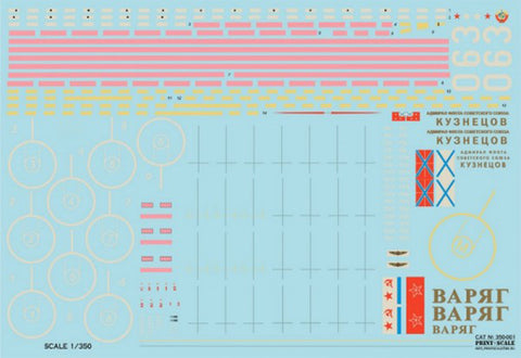 Print Scale 350-001 1/350 Russian Aircraft Carrier Admiral Kuznetsov and Soviet Varyag 350-001 Scale 1/350