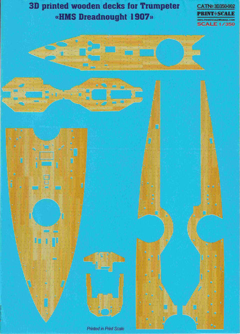 Print Scale 3D350-002 1/350 3D printed wooden decks for Trumpeter “HMS Dreadnought”
