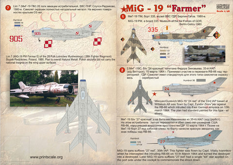 Print Scale 48-012 1/48 MiG-19 Farmer & Shenyang F-6 Aircraft Markings 48-012 Scale 1/48
