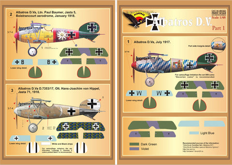 Print Scale 48-022 1/48 Albatros D.V. Part 1