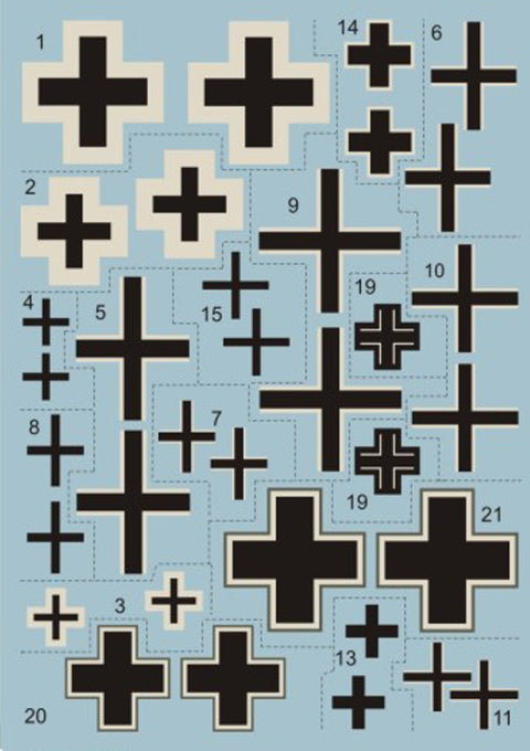 Print Scale 48-025 1/48 Fokker D VII Part 1 The complete set 4 leaf