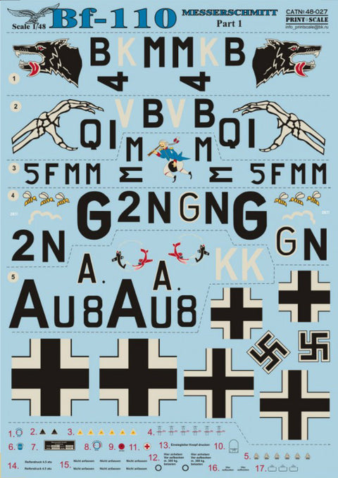 Print Scale 48-027 1/48 Messershmit Me-110 Part 1