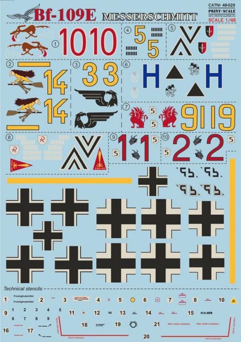 Print Scale 48-029 1/48 Messershmit Me-109 E Part 1
