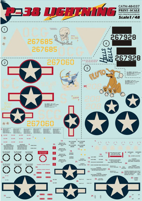 Print Scale 48-037 1/48 P-38 Lightning Part 2