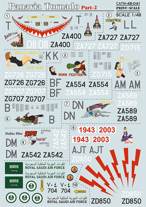 Print Scale 48-041 1/48 Panavia Tornado Part 2 48-041 Scale 1/48 The complete set 2 leaf