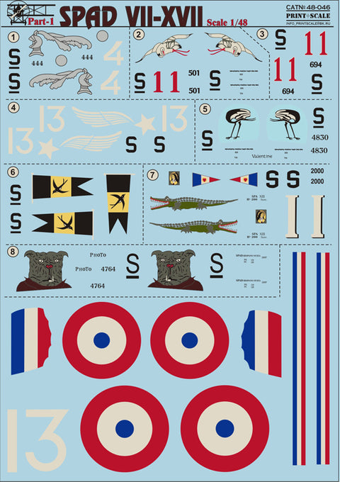 Print Scale 48-046 1/48 Spad VII-XVII Part 1