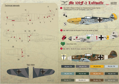 Print Scale 48-048 1/48 Messershmit Me-109 F2 Part 1