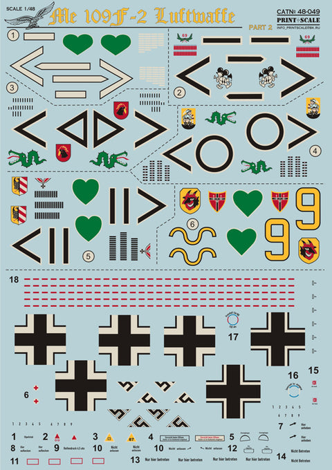 Print Scale 48-049 1/48 Messershmit Me-109 F2 Part 2