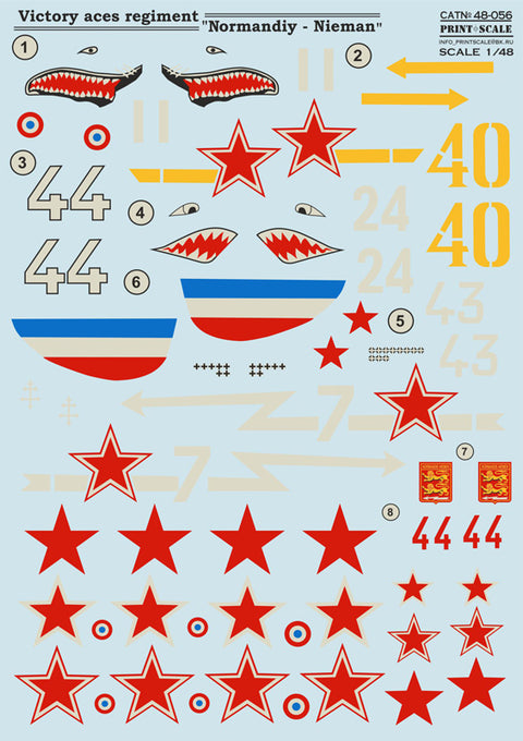 Print Scale 48-056 1/48 Victory aces regiment "Normandiy-Nieman"