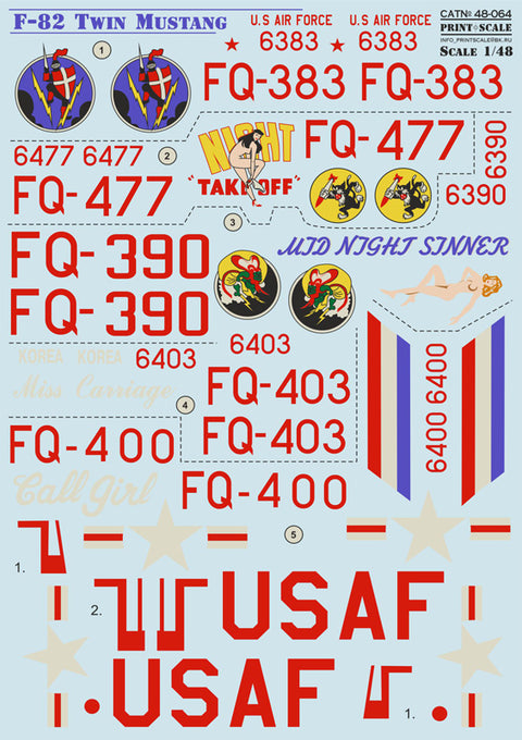 Print Scale 48-064 1/48 F-82 Twin Mustang 48-064 Scale 1/48