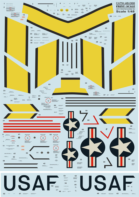 Print Scale 48-066 1/48 F-86E Sabre Technical stencils 48-066 Scale 1/48