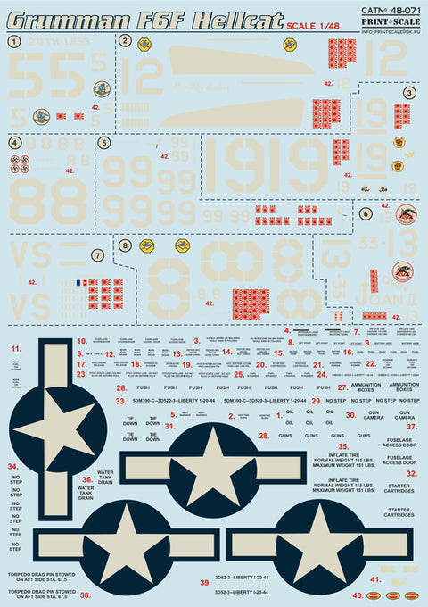 Print Scale 48-071 1/48 Grumman F6F Hellcat