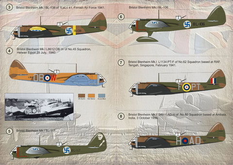 Print Scale 48-081 1/48 Bristol Blenheim The complete set 2 leaf