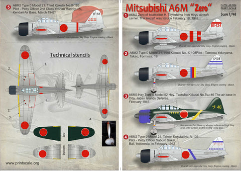 Print Scale 48-084 1/48 Mitsubishi A6M Zero