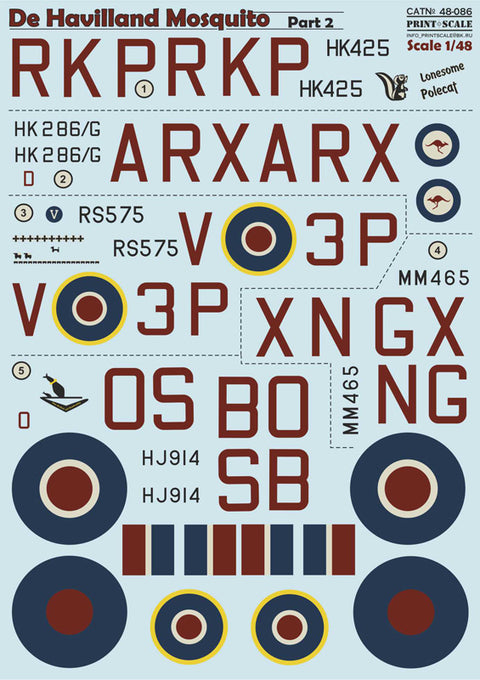 Print Scale 48-086 1/48 De Havilland Mosquito Part 2