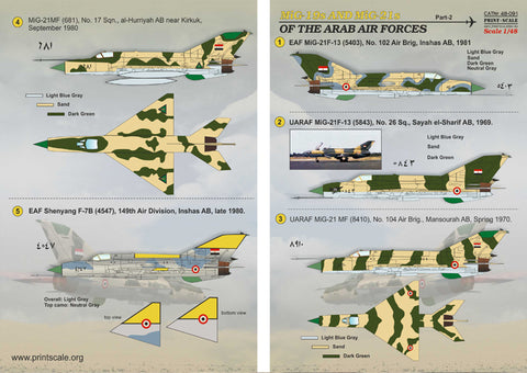 Print Scale 48-091 1/48 MiG-19s and MiG-21s of the Arab Air Force Part 2