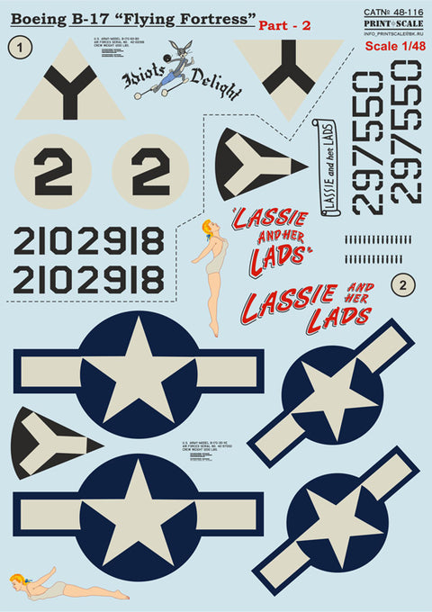Print Scale 48-116 1/48 Boeing B-17 Flying Fortress Part 2