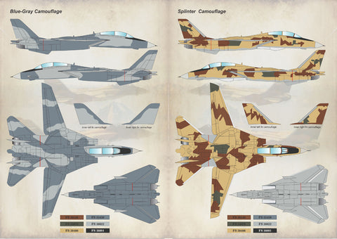 Print Scale 48-117 1/48 Iranian Tomcat F-14 The complete set 2 leaf