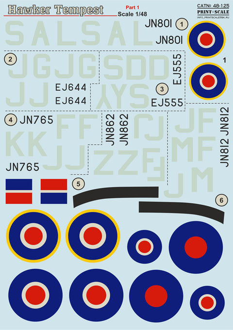 Print Scale 48-125 1/48 Hawker Tempest Part 1