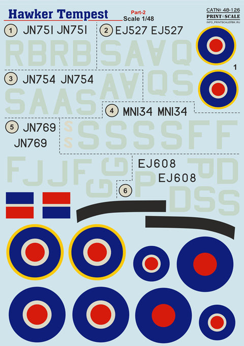 Print Scale 48-126 1/48 Hawker Tempest Part 2