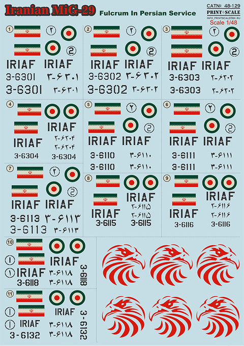 Print Scale 48-129 1/48 Iranian MiG-29