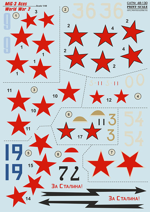 Print Scale 48-130 1/48 MIg-3 Aces of World War II