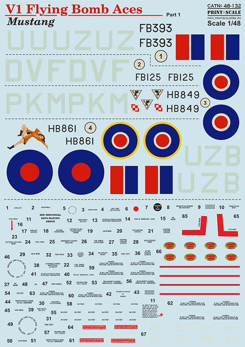 Print Scale 48-132 1/48 P-51 Mustang V1 Flying Bomb Aces Part 1