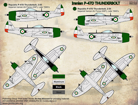 Print Scale 48-133 1/48 Iranian P-47D Thunderbolt