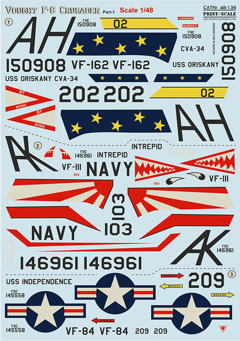 Print Scale 48-139 1/48 Vought F-8 Crusader Part 1 The complete set 2