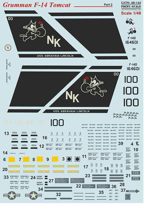 Print Scale 48-144 1/48 F-14 Tomcat Part 2 The complete set 2 leaf