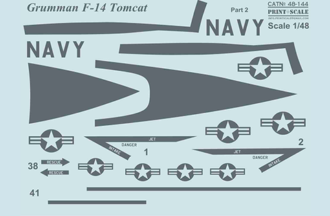 Print Scale 48-144 1/48 F-14 Tomcat Part 2 The complete set 2 leaf