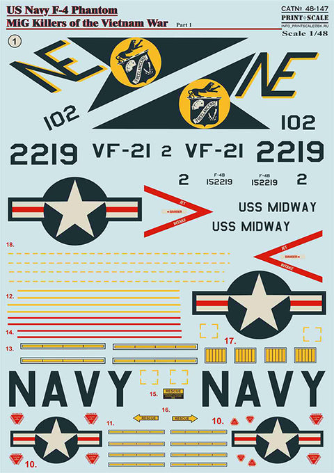 Print Scale 48-147 1/48 US NAVY F-4 Phantom in Viet Nam War Part 1