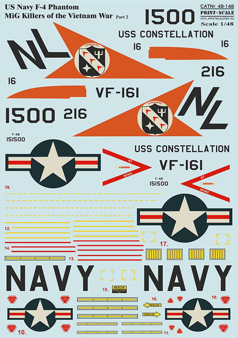 Print Scale 48-148 1/48 US NAVY F-4 Phantom in Viet Nam War Part 2